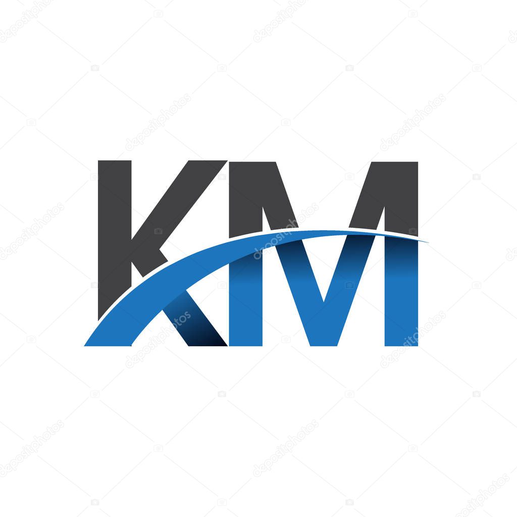 km  letters  logo, initial logo identity for your business and company      