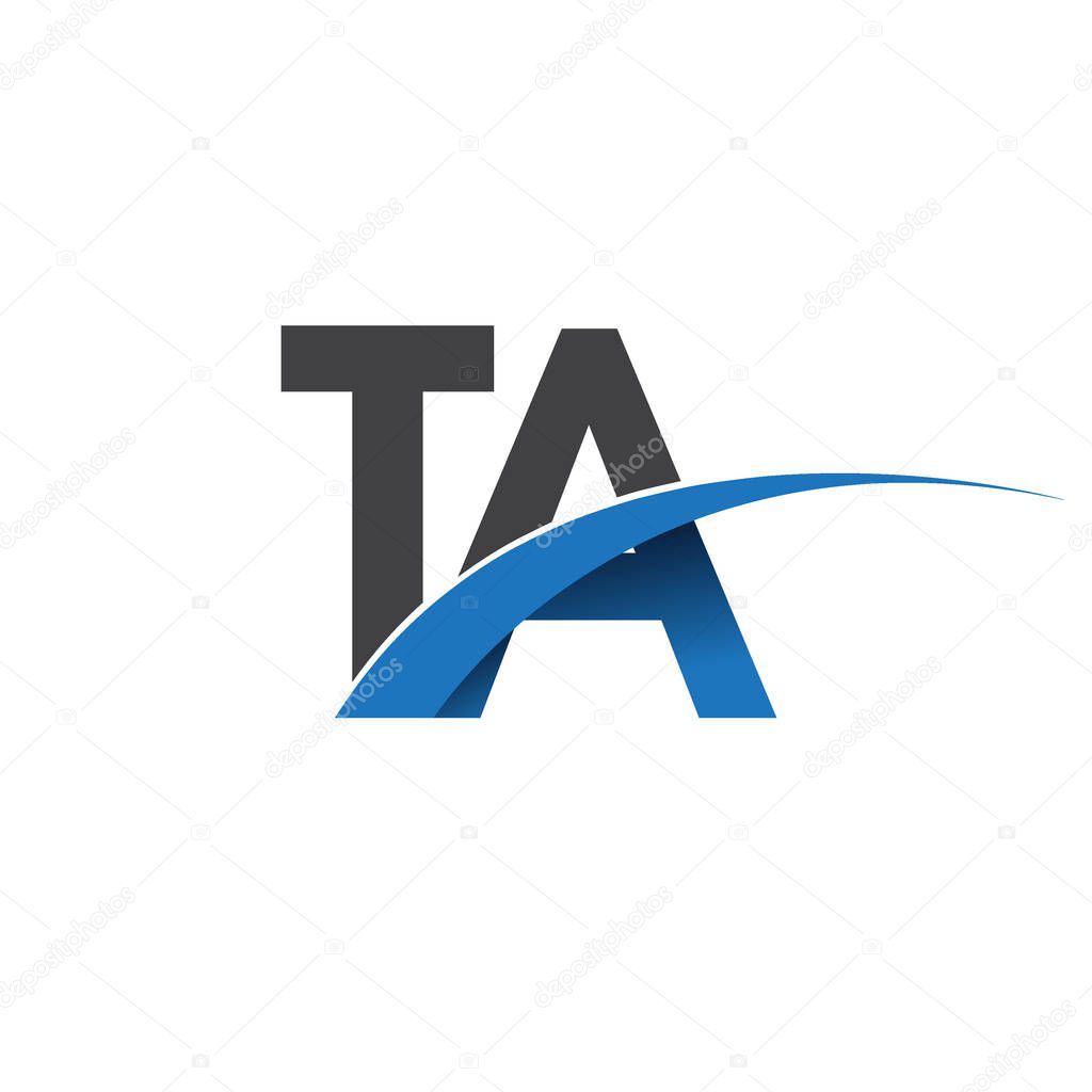 ta  letters  logo, initial logo identity for your business and company  