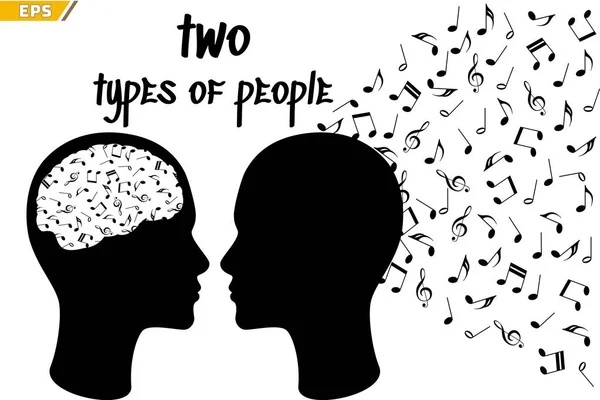 Διαφορετικά οι άνθρωποι αντιλαμβάνονται μουσική. Μουσικό ταλέντο. Μουσική goosebumps. Μουσικό δώρο Royalty Free Διανύσματα Αρχείου