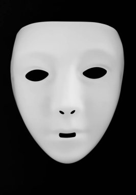 Siyah arka plan üzerine izole beyaz maske