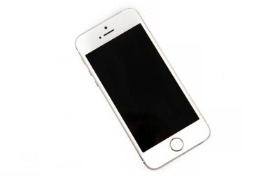 Beyaz akıllı telefon ile boş boş perde. IPhone