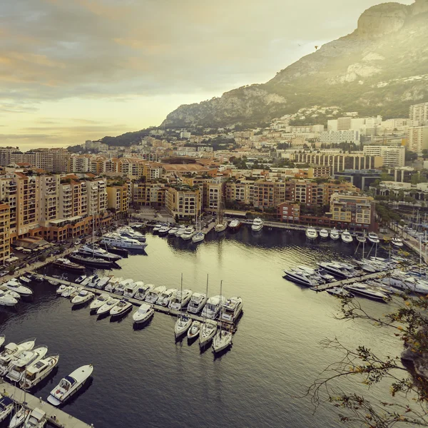 Vista panorâmica de Port de Fontvieille em Mônaco. Costa do Azur . — Fotografia de Stock