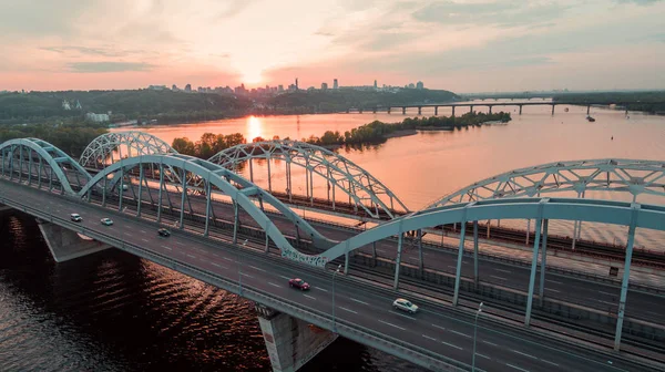 Kiev bridge aerial view — Stock Photo, Image