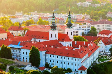Strahov Manastırı gün batımında, Prague, Çek Cumhuriyeti