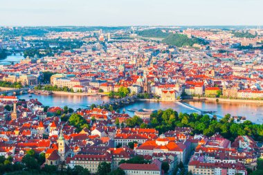 Petrin Kulesi, Çek Cumhuriyeti Prag eski Panoraması.