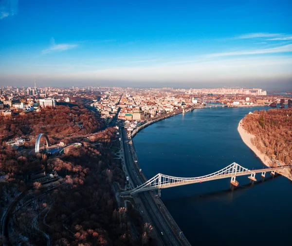Kiev, Ukrayna Hava görünümünü kışın. — Stok fotoğraf