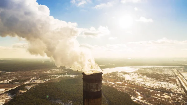 Centrale elettrica di calore in inverno — Foto Stock