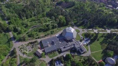 Kiev, Ukrayna Botanik Bahçesi. Havadan görünümü video 4k