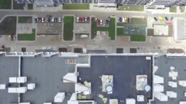 Kiev, havadan görünümü bir yerleşim bölgesinde yeni sosyal konut
