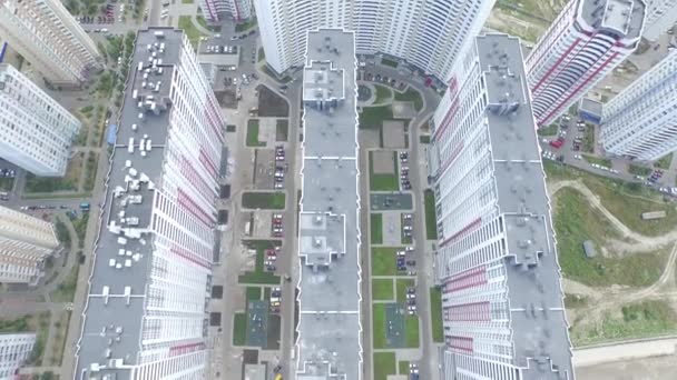 Nuove case popolari in una zona residenziale a Kiev, Vista aerea — Video Stock