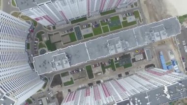 Kiev, havadan görünümü bir yerleşim bölgesinde yeni sosyal konut