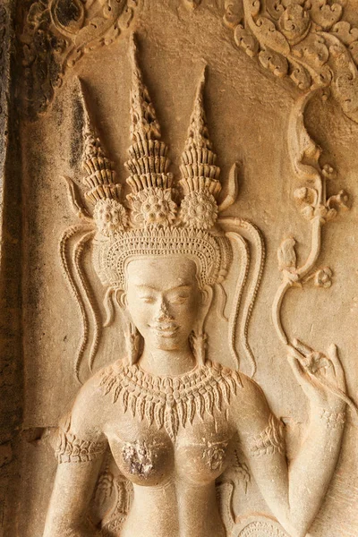Detail of sculpted stone in Angkor Wat