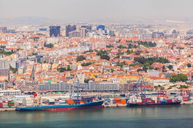 Lizbon panorama Mesih'in Ulusal kutsal Kral