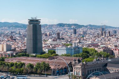 Barselona şehrinin panoramik manzaralı