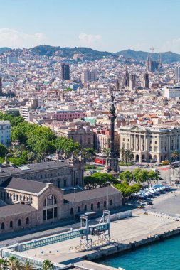 La Rambla Barcelona, İspanya. Havadan görünümü