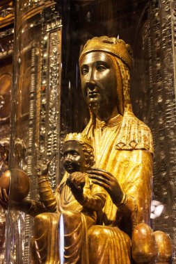 Montserrat Monastery Montserrat siyah Madonna. Barcelona, İspanya