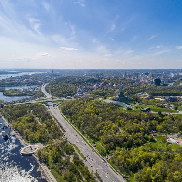 Panorama of Kiev city. Aerial view. — Stock Photo, Image