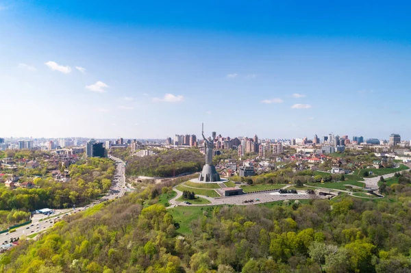 Kiev şehir panoraması. Havadan görünümü. — Stok fotoğraf