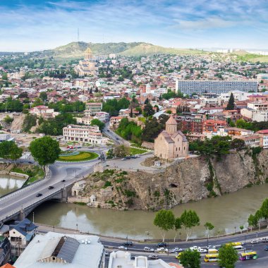 Görünüm Tbilisi şehir panoraması, Georgia.