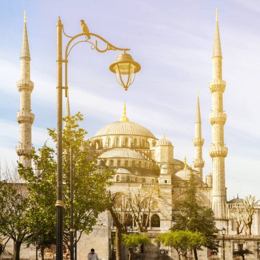 İstanbul 'daki mavi cami manzarası, hindi