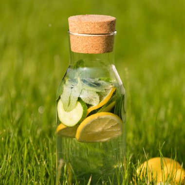 Yaz taze limonata limon, nane ve salatalık. Suyu Detoks