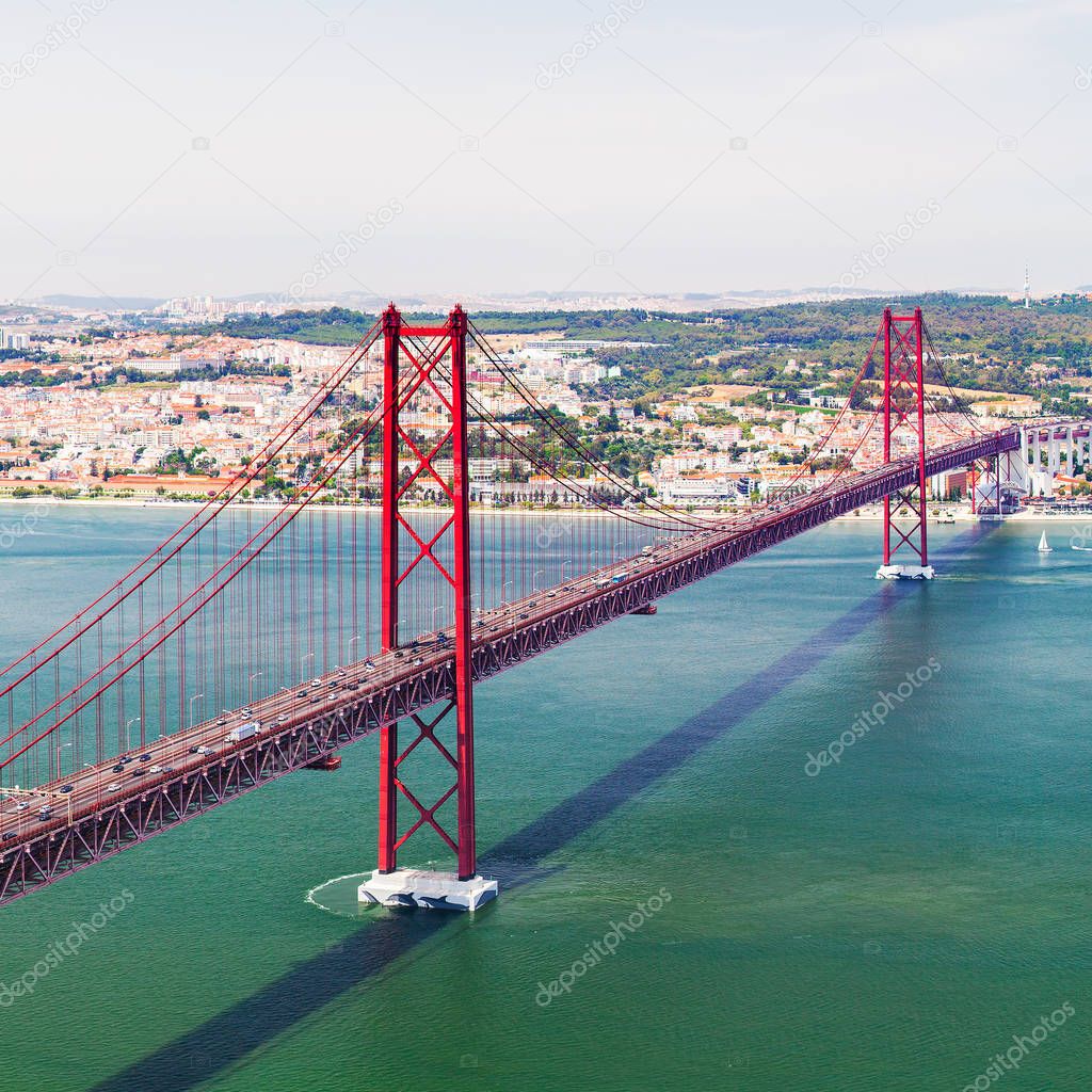 25th of April Bridge in Lisbon. Panorama