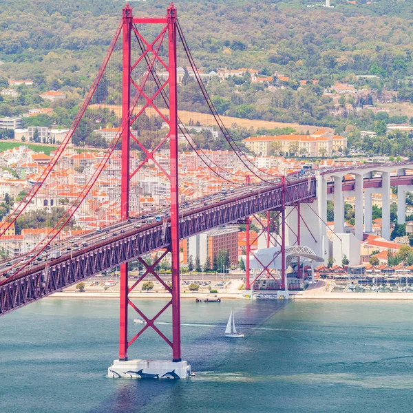 25th of April Bridge in Lisbon. Panorama — Stock Photo, Image