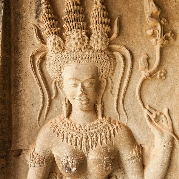 Detail of sculpted stone in Angkor Wat — Stock Photo, Image