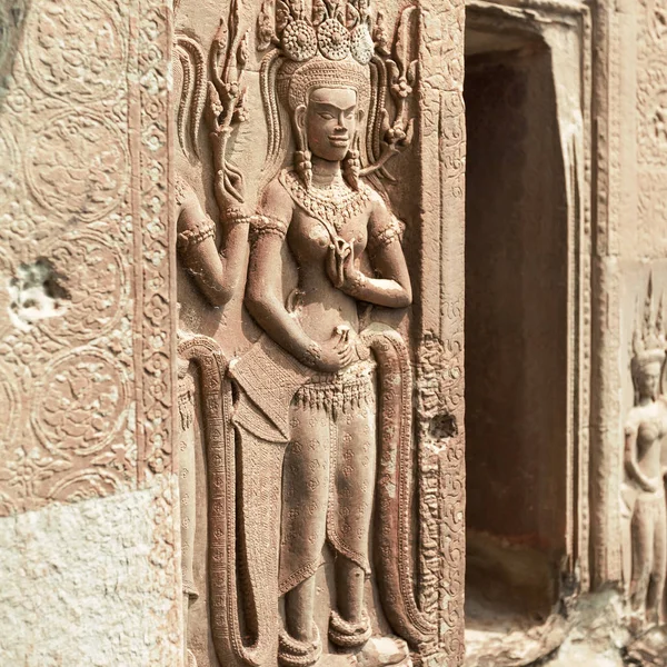 Detail of sculpted stone in Angkor Wat — Stock Photo, Image