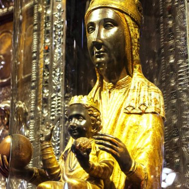 Montserrat Monastery Montserrat siyah Madonna. Barcelona, İspanya