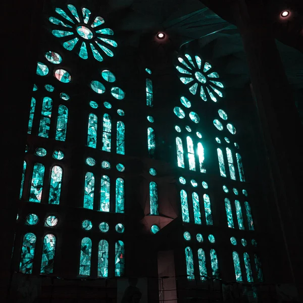 Vnitřní pohled Sagrada Familia, Barcelona, Španělsko — Stock fotografie