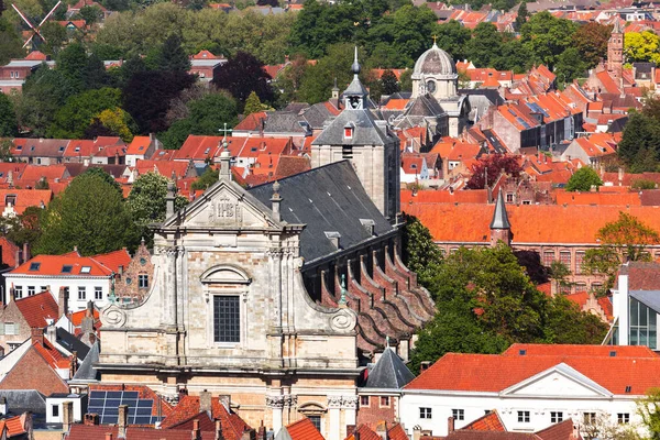 Veduta aerea panoramica della città vecchia di Bruges, Belgio — Foto Stock
