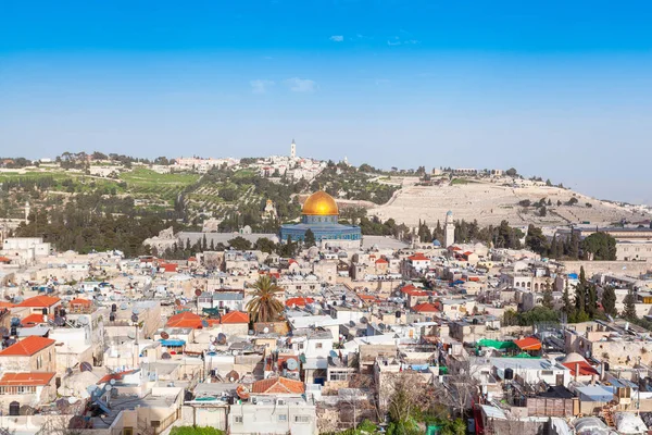 イスラエルのエルサレム旧市街の空中パノラマ — ストック写真