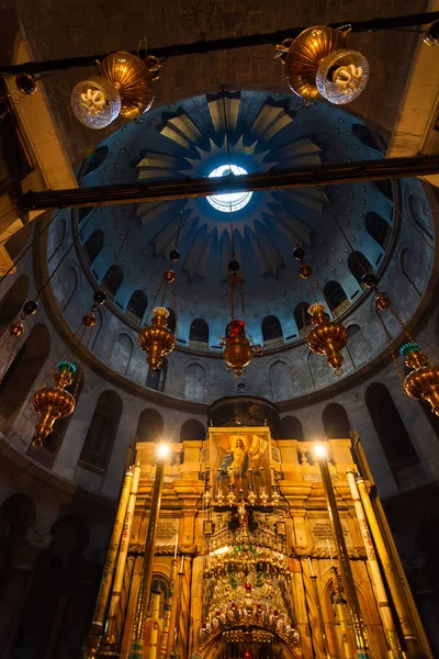 Kostel sv. Sepulchera v Jeruzalémě, Interiér, Izrael — Stock fotografie
