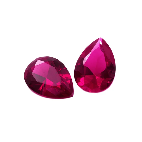 Pear Shape Diamond Cut  Rubies — Stock Photo, Image