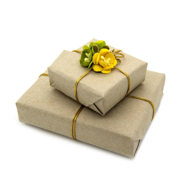 Two boxes packed in brown paper — Stock Photo, Image