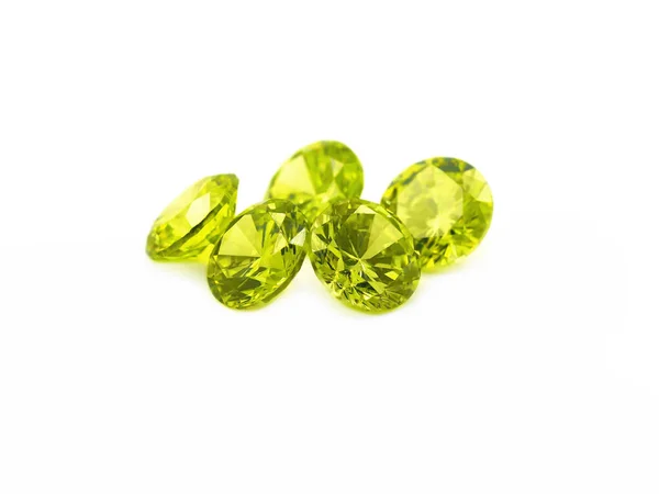 Light green gemstones on a white background — Stock Photo, Image