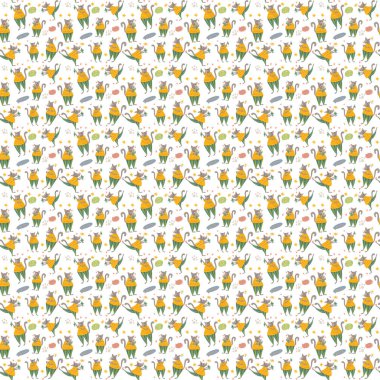 sevimli kediler ile baskı kalıbı