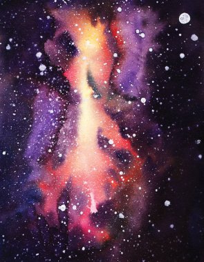 Watercolor galaxy space sky illustration clipart