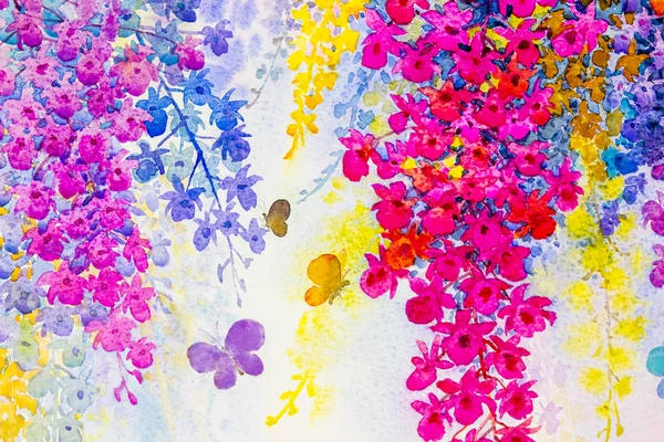 Pintura de la imaginación colorido de flores de la orquídea de belleza con el trasero — Foto de Stock