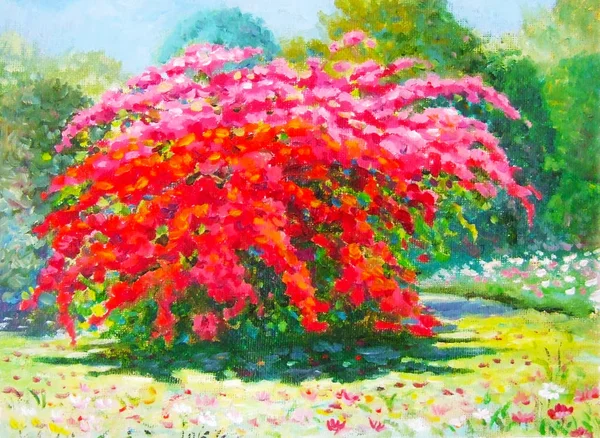 Pintura cor de óleo paisagem original colorido de papel flor t — Fotografia de Stock