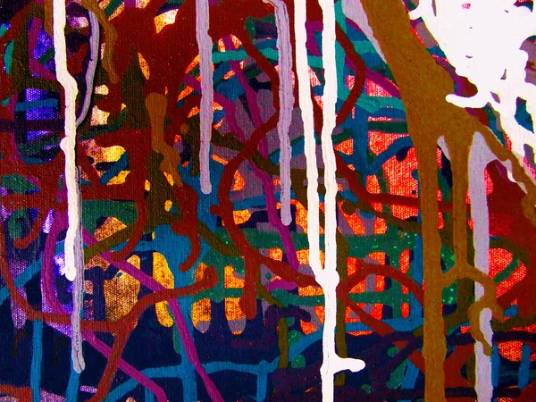 彩色 backgr 画布上的抽象艺术丙烯酸彩色绘画 — 图库照片