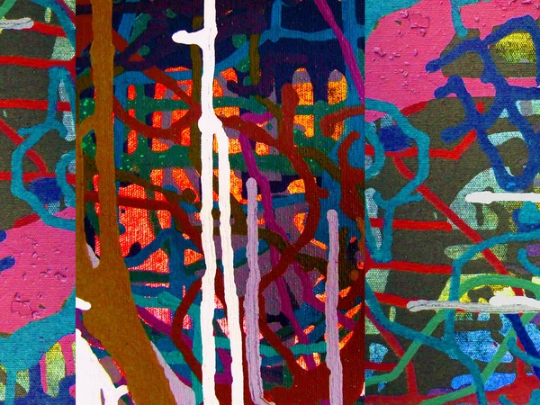 Art abstrait peinture acrylique couleur sur toile de backgr coloré — Photo