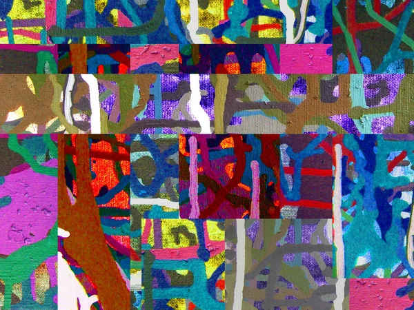 Streszczenie sztuka malarstwo akryl kolor na płótnie kolorowe tła — Zdjęcie stockowe