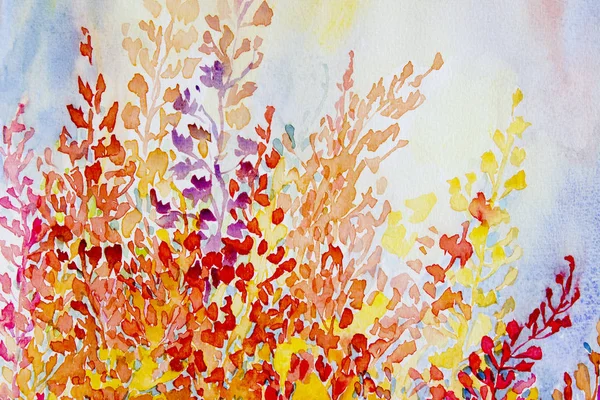 Акварель оригинальная картина красочный букет абстрактных цветов . — стоковое фото