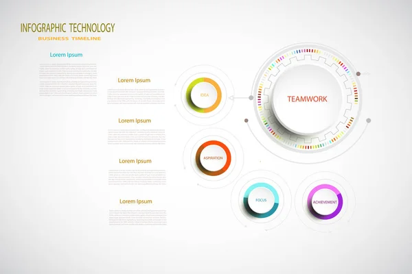 Infographic technology template digital and engineering telecoms — 图库照片