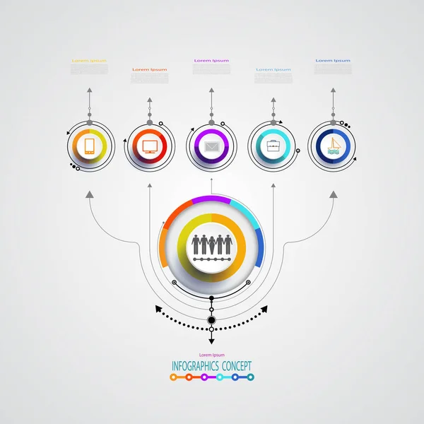 Vector infographics ontwerp template geïntegreerde cirkels voor busin — Stockfoto