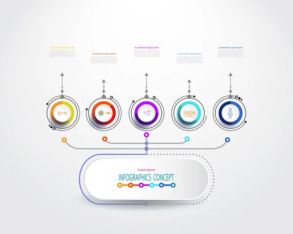 Vektorové infografiky design šablony integrované kruhy pro sběrnici — Stock fotografie