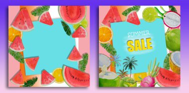 Pankartlar için yaz indirimi arka plan düzeni.