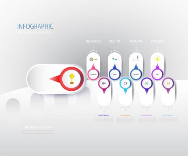 4 numaralı adımlı vektör bilgi şablonu